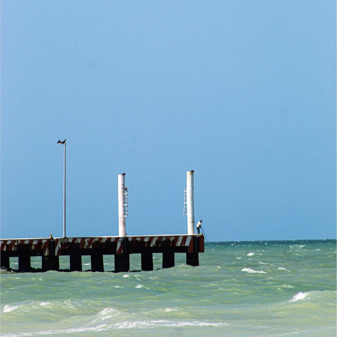 Muelle pesquero en la el puerto de chuburná