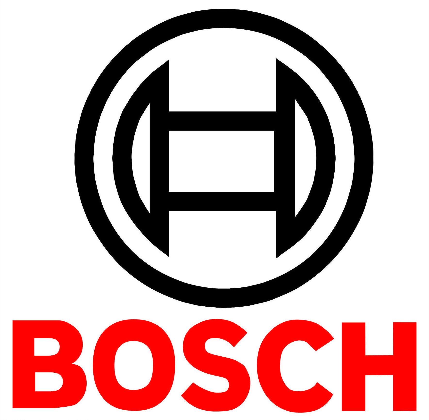 Bosch logo: a black circle with an enclosed, black