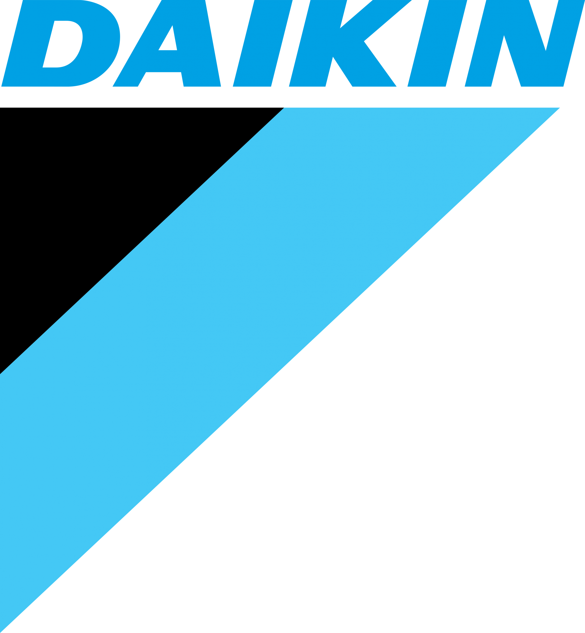 Daikin logo: Blue and black angled shapes with