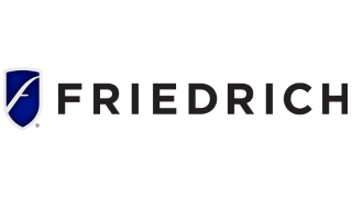 Friedrich logo: Blue shield with white