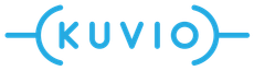 A blue logo with the word kuvio on a white background.