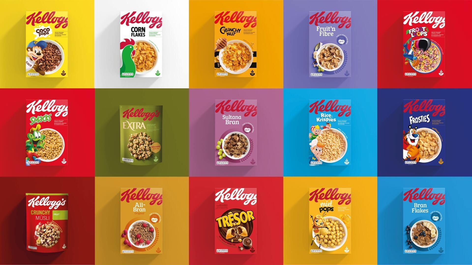 There are many different flavors of kellogg 's cereal.