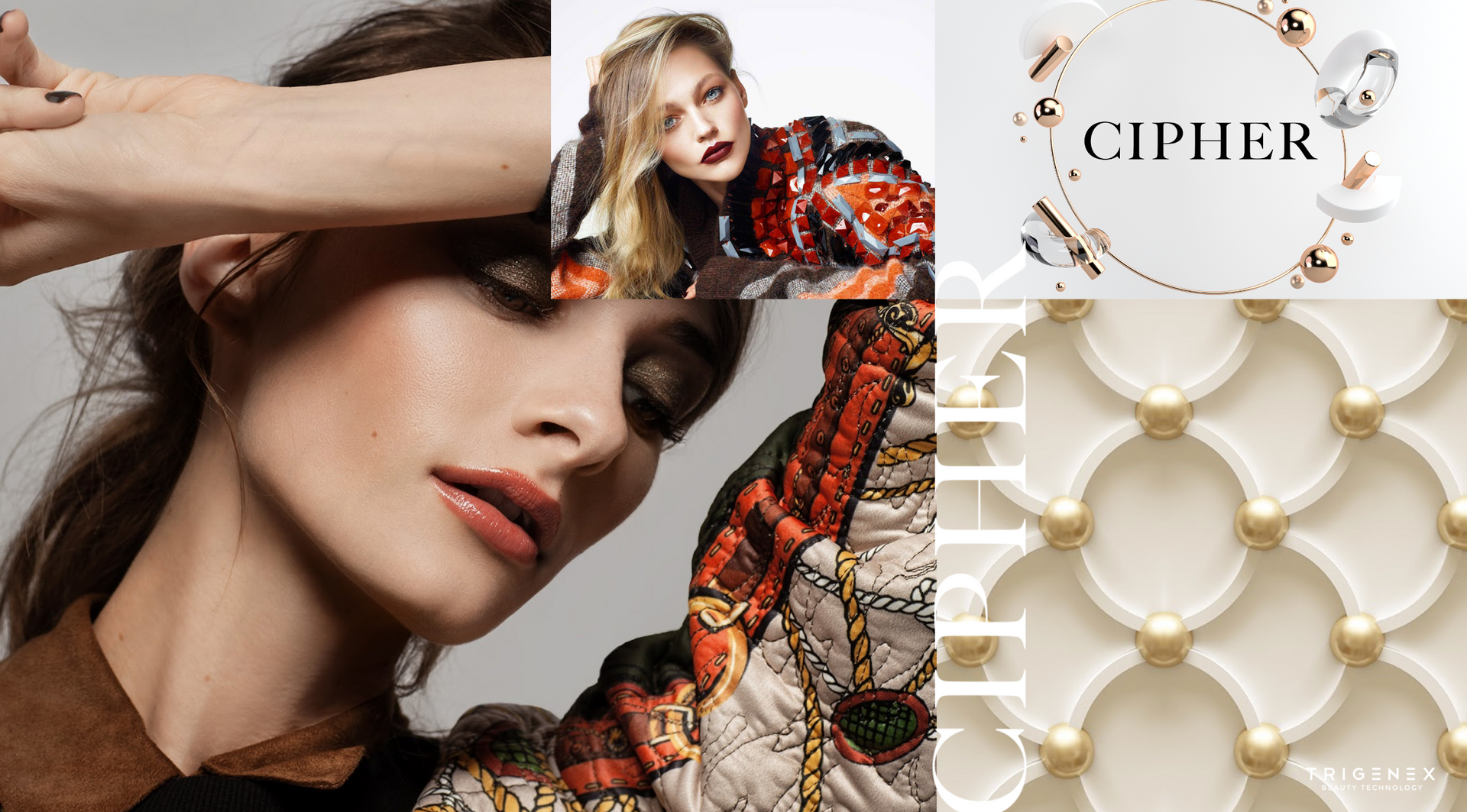 A woman is covering her face with her hand in a collage of photos.