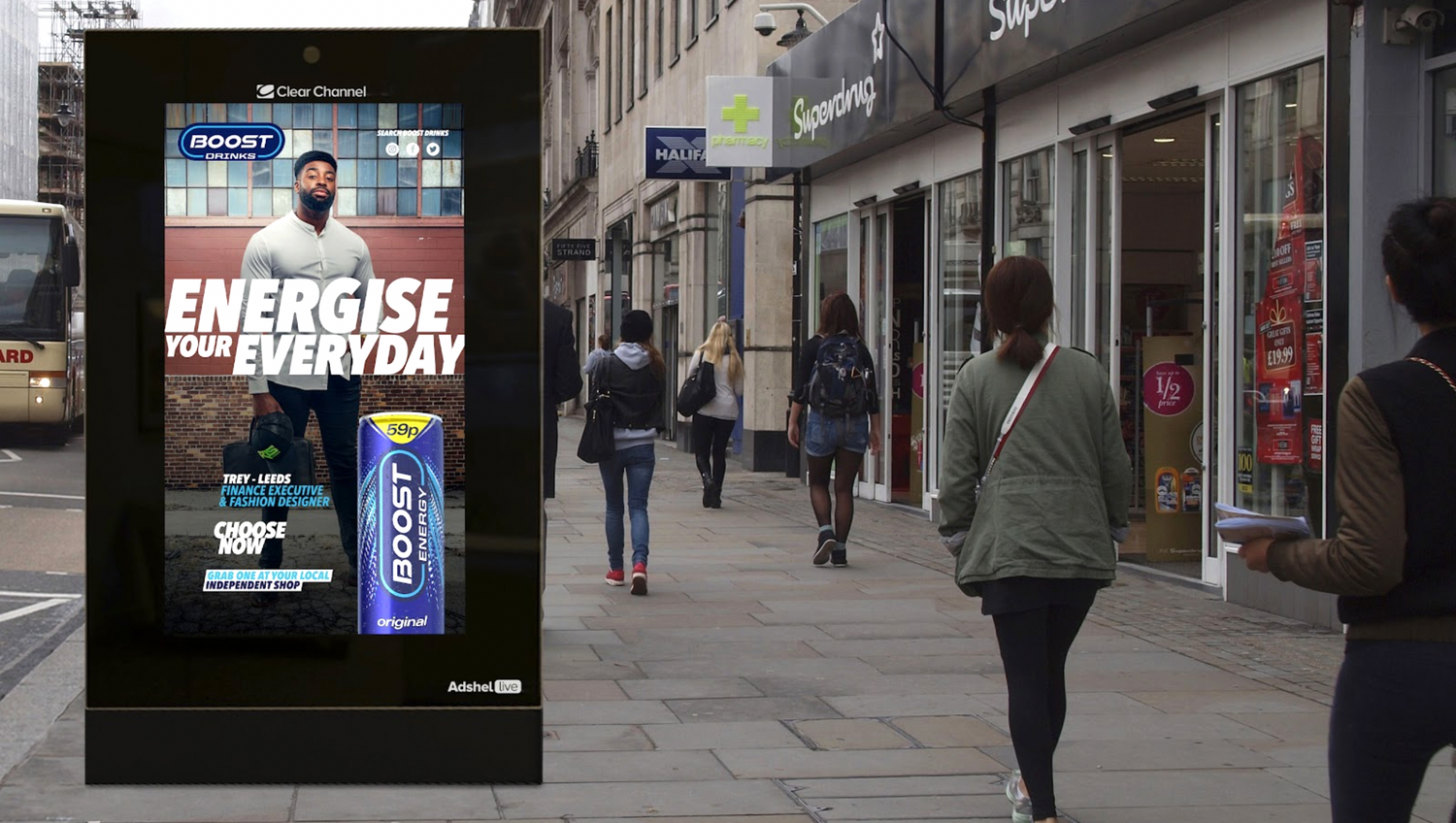 A sign that says energise your everyday on it