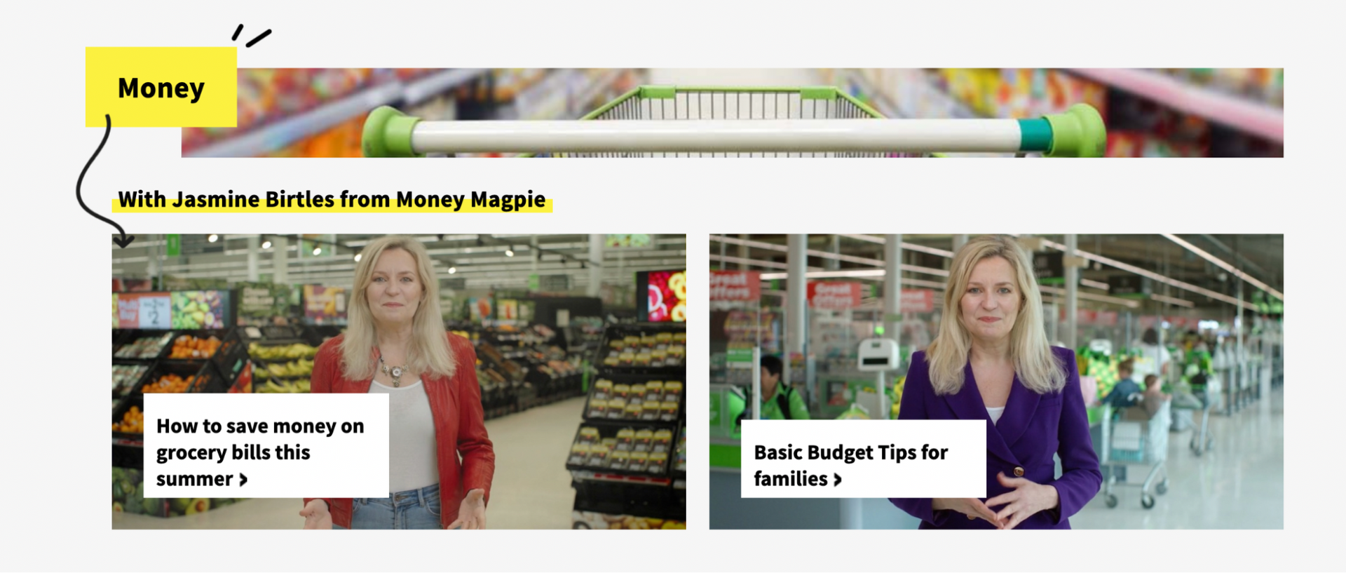 Two women are standing next to each other in a grocery store.