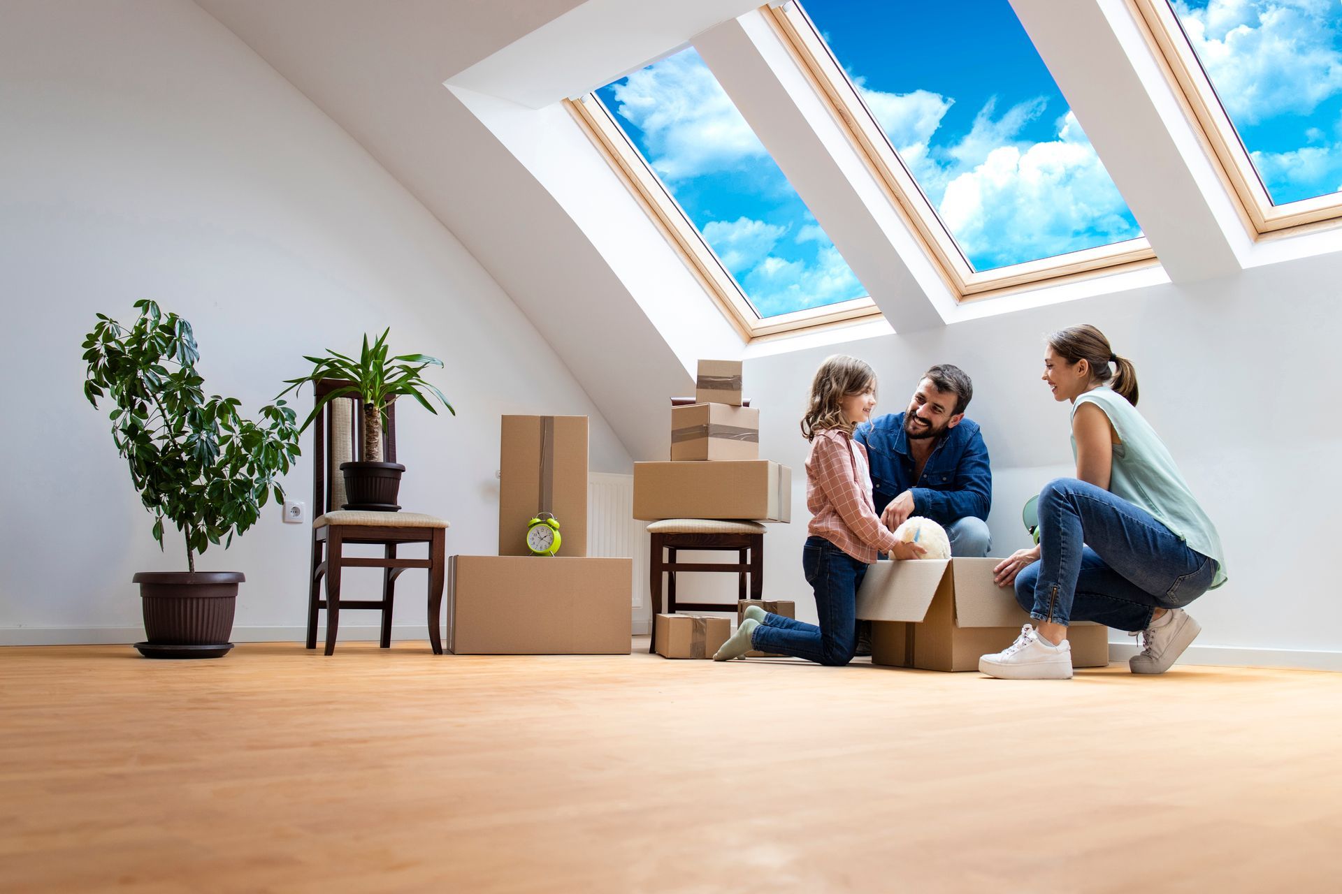 A family is moving into a new house.