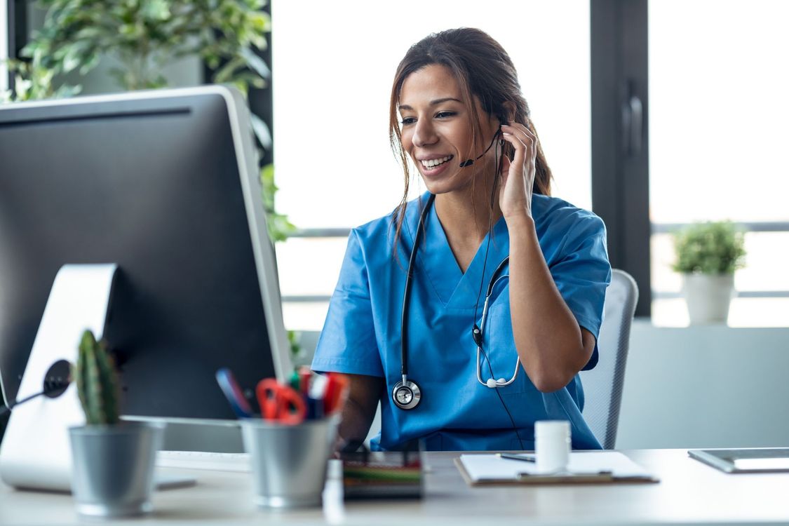 a nurse on a telehealth call