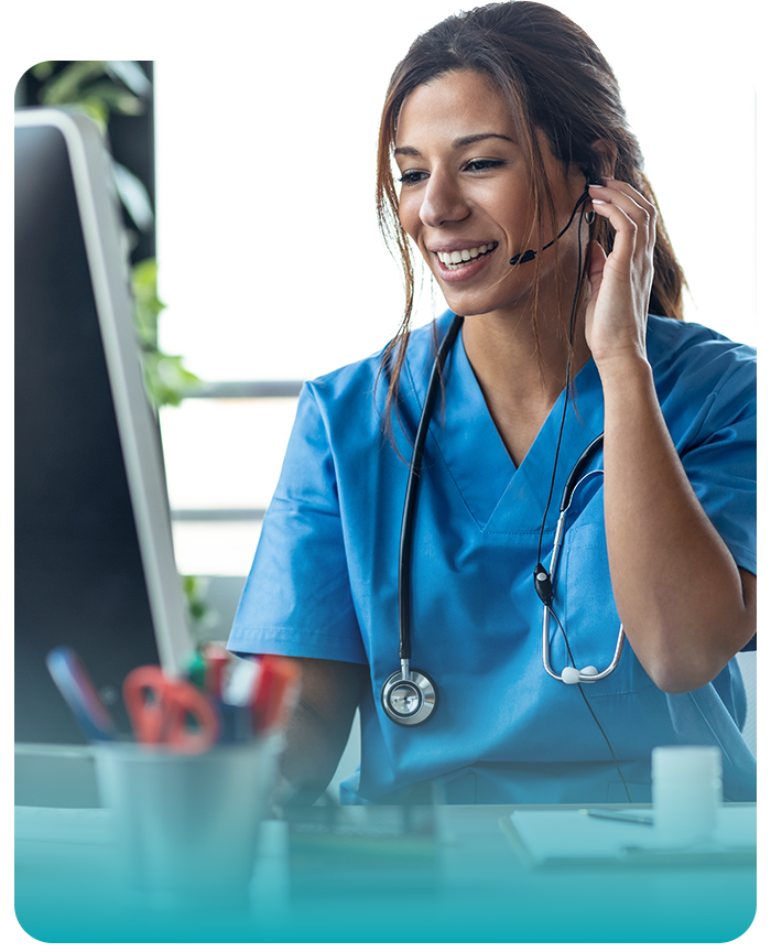 a nurse talking to a patient via call