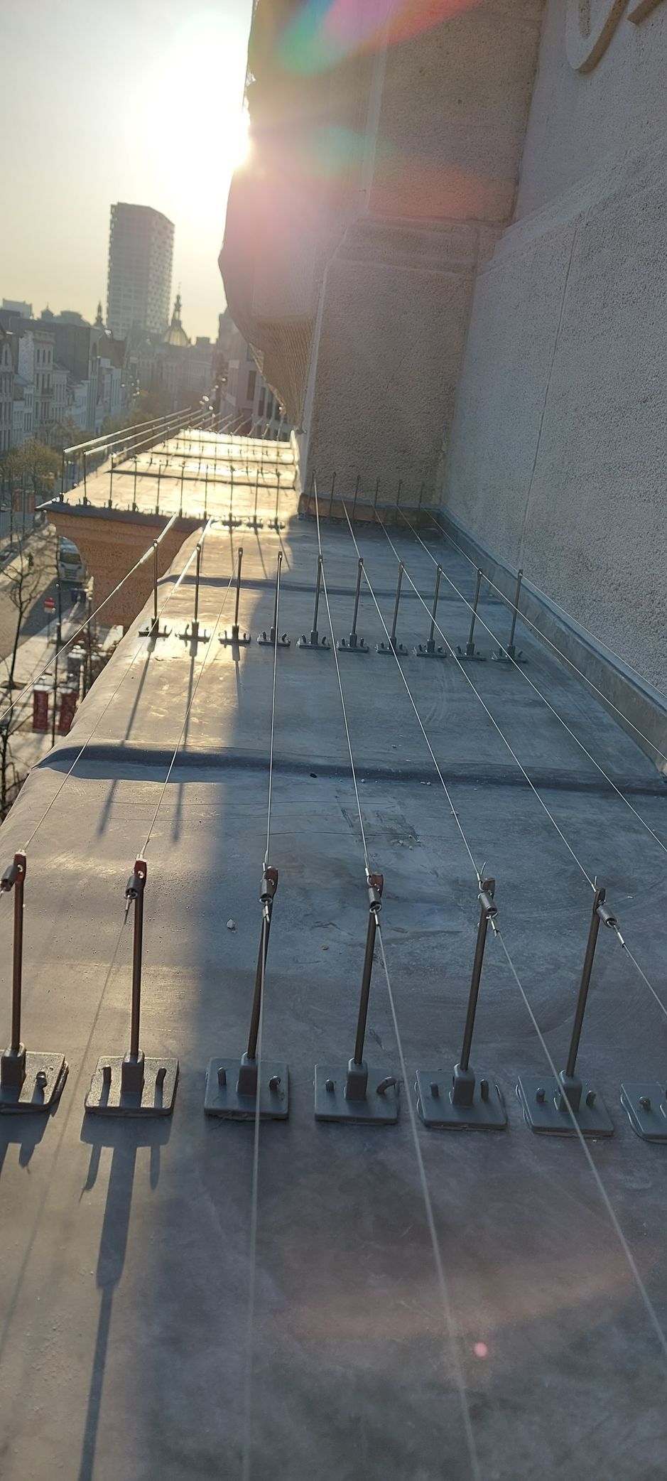 bird-wire plaatsen in Antwerpen op gebouw door killbugs