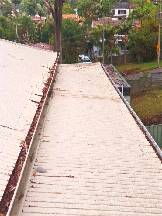 Before Cleaning Gutter On Roof — Gutter Guards in Terrace, NSW