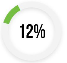 A pie chart indicating 12%