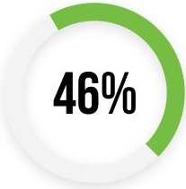 A pie chart indicating 46%