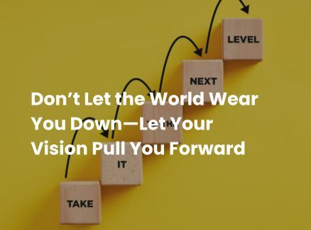 White text against image with yellow background and blocks that look like stairs