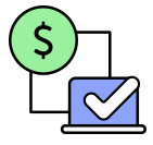 Dollar sign and checkmark