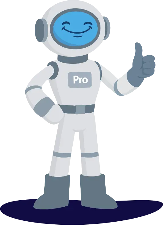 Smiling astronaut robot with 