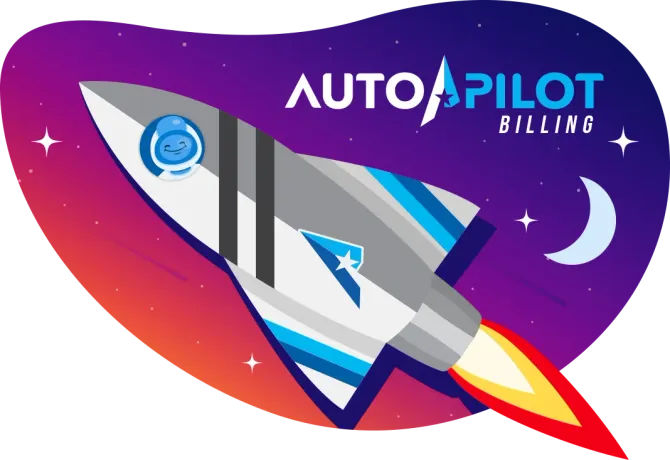 Rocket ship in space with the words 