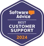 Software advice best customer support 2024 badge