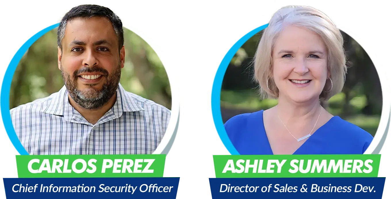 Carlos perez and ashley summers are smiling for the camera