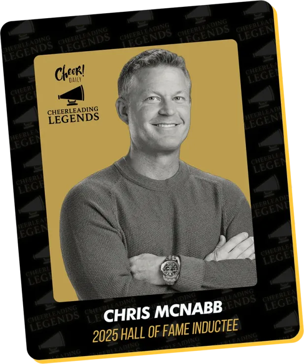 Chris McNabb, a smiling man, on a gold-colored trading card