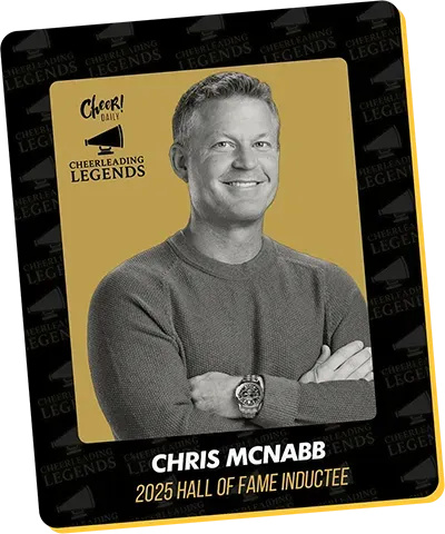 Chris McNabb, a smiling man, on a gold-colored trading card
