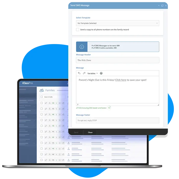 Cards with instructor portraits and swim class details