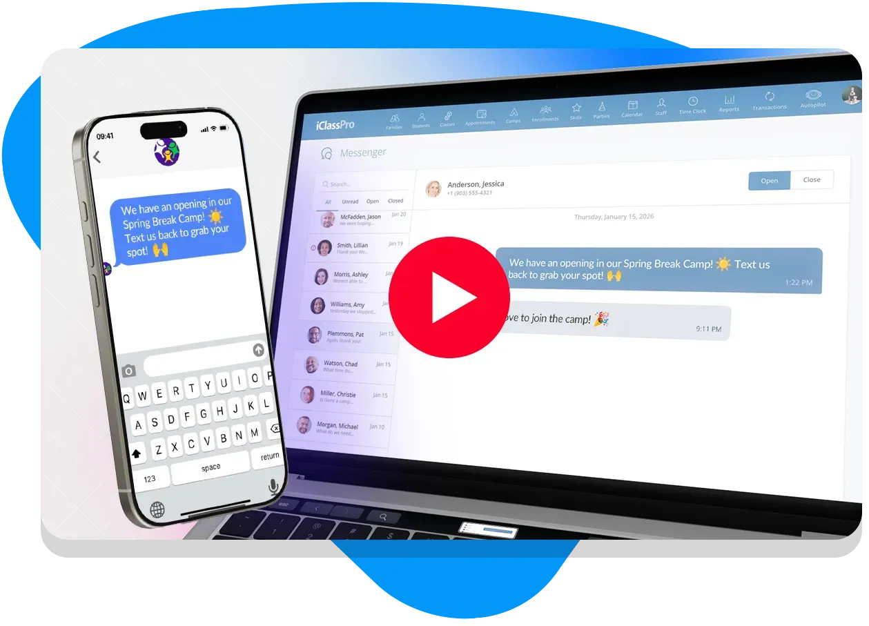 Smartphone and laptop displaying chat messages