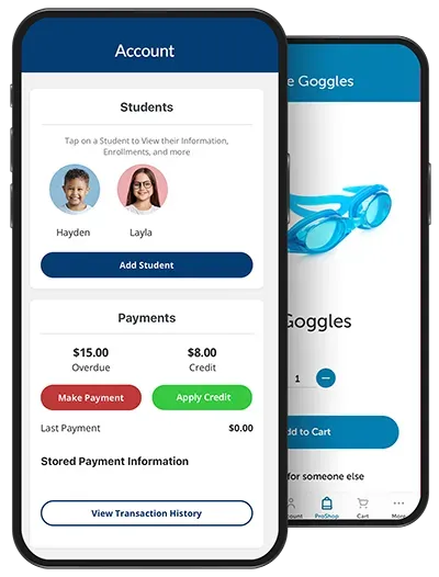 Two phones with the sunshine kids app on them.