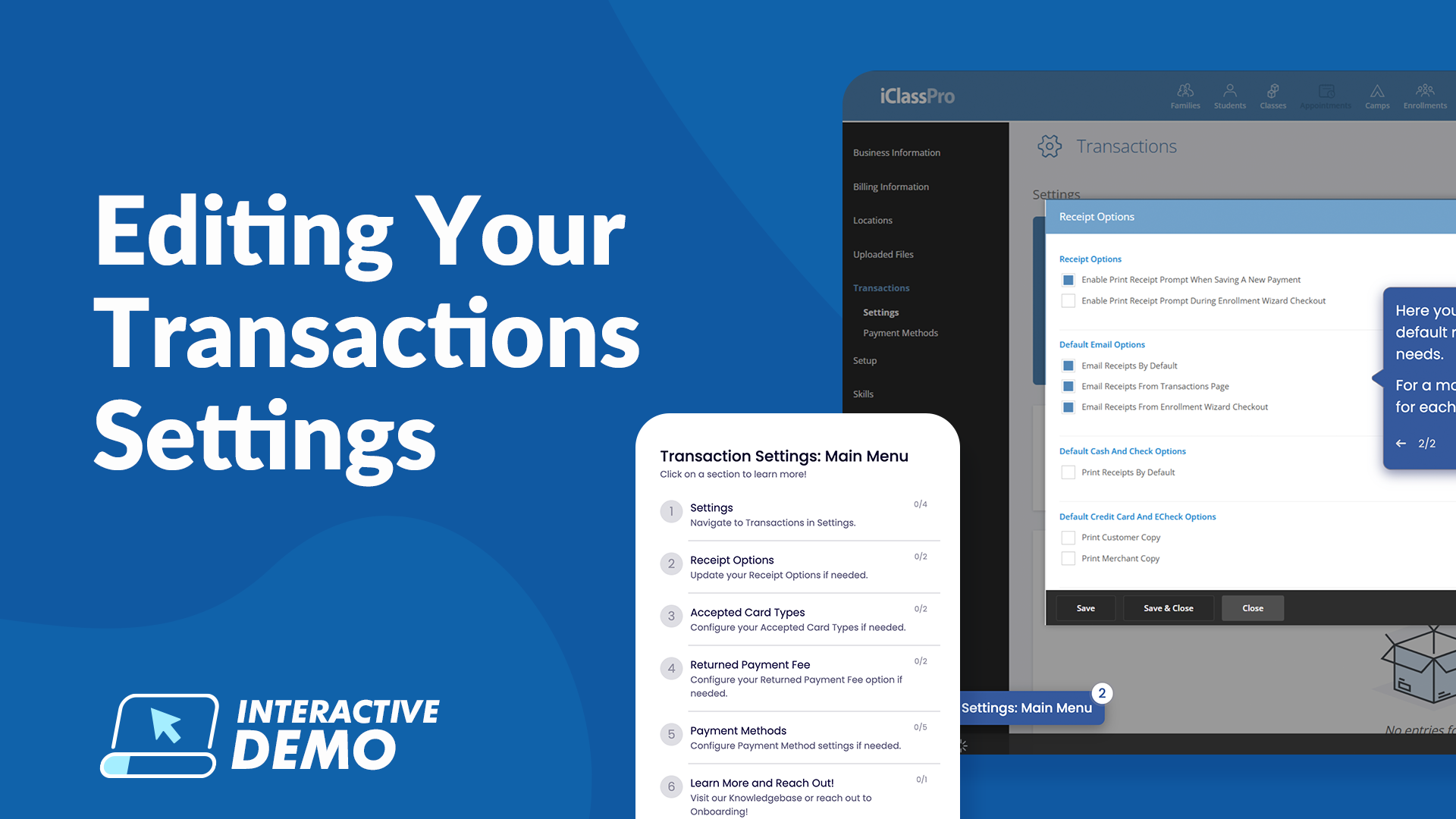 Editing Your Transactions Settings