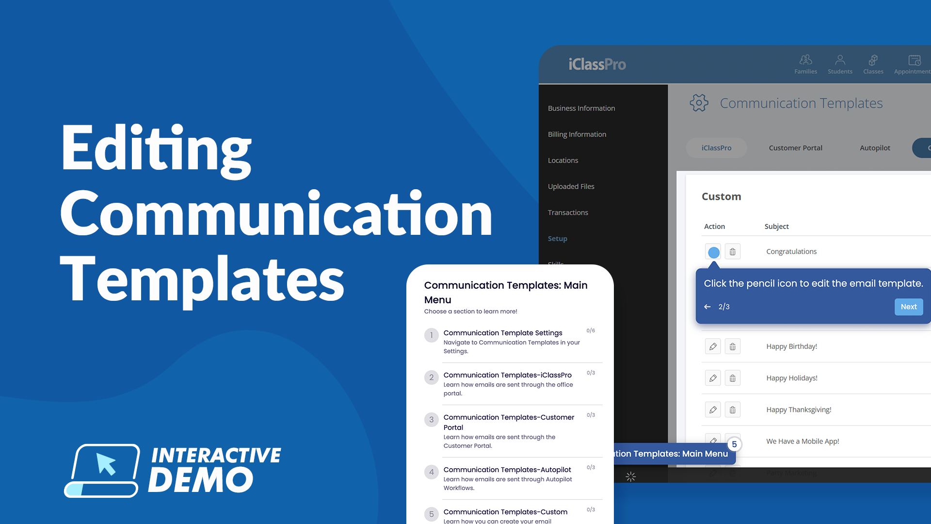 Editing Communication Templates