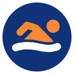 The logo for west side gymnastics is in a circle.