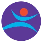 The logo for west side gymnastics is in a circle.