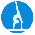 The logo for west side gymnastics is in a circle.