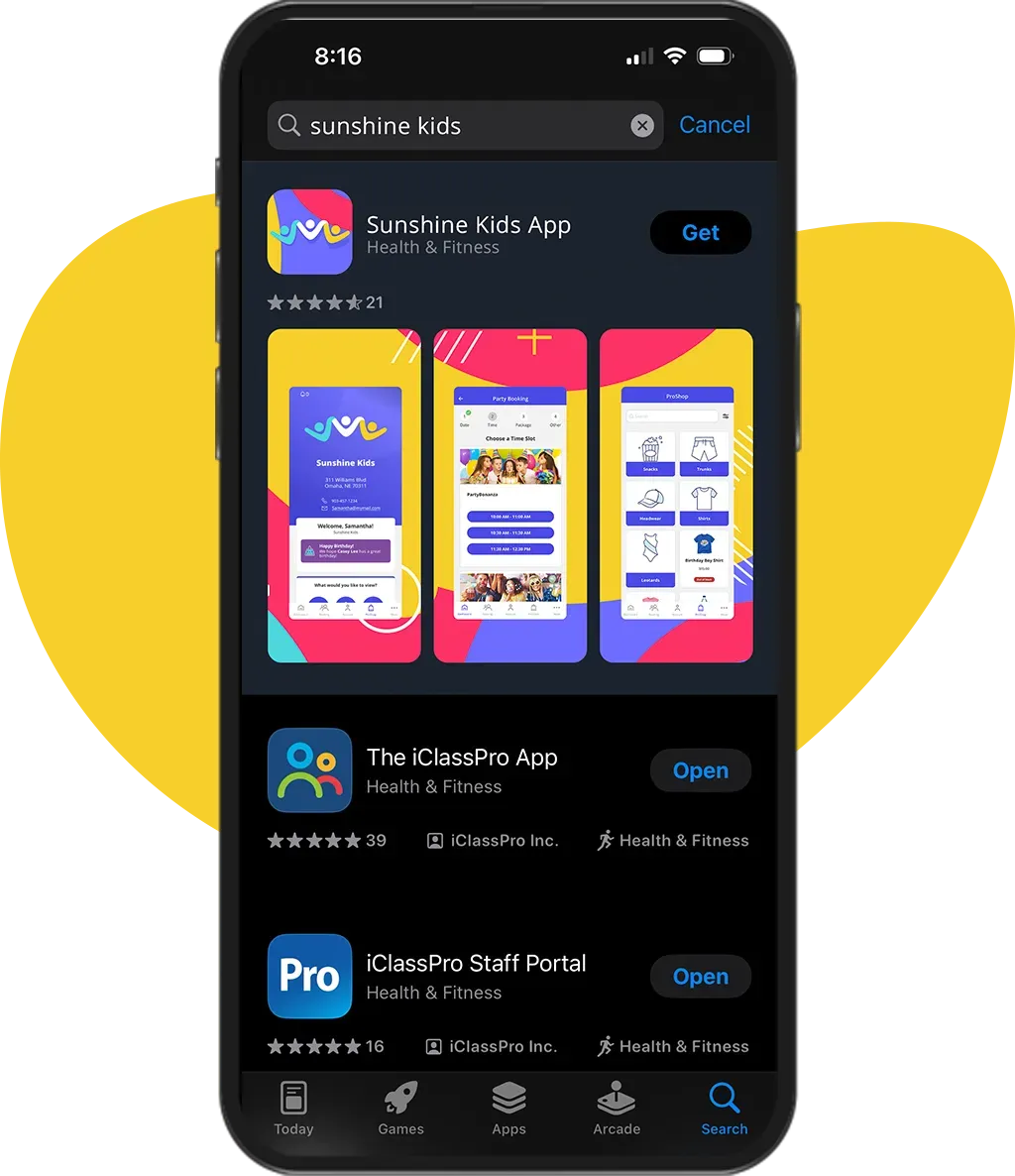 A cell phone is open to a app called pro