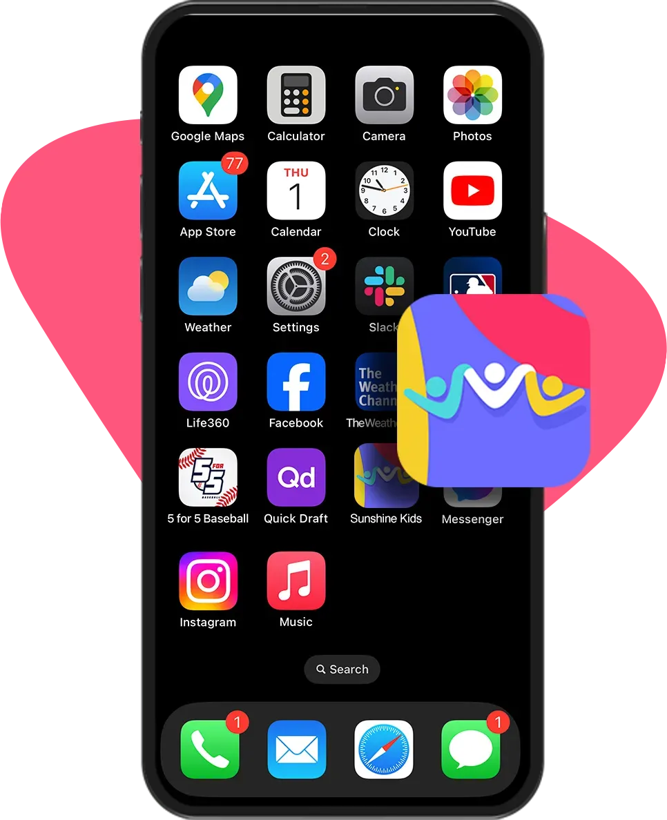 A cell phone is open to a app called pro