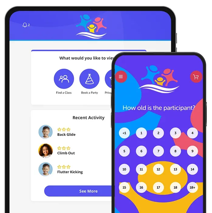 Two phones are displaying a screen that says how old is the participant