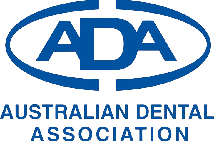 Logo of the Australian Dental Association: blue text “ADA” inside an oval, with “AUSTRALIAN DENTAL ASSOCIATION” below.