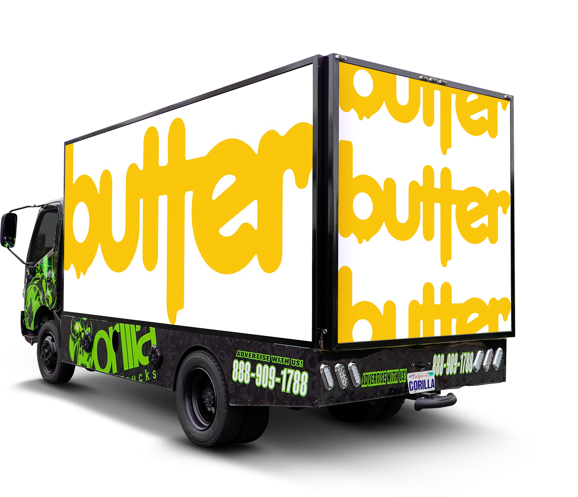 A truck that says butter butter butter on the back