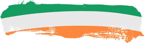 A green , white and orange flag on a white background.