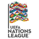 A soccer league logo with a colorful flag