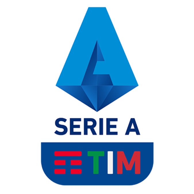 A soccer league logo with a blue diamond in the center