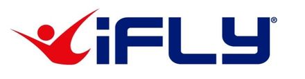 IFLY logo with red stylized figure and blue text on a white background