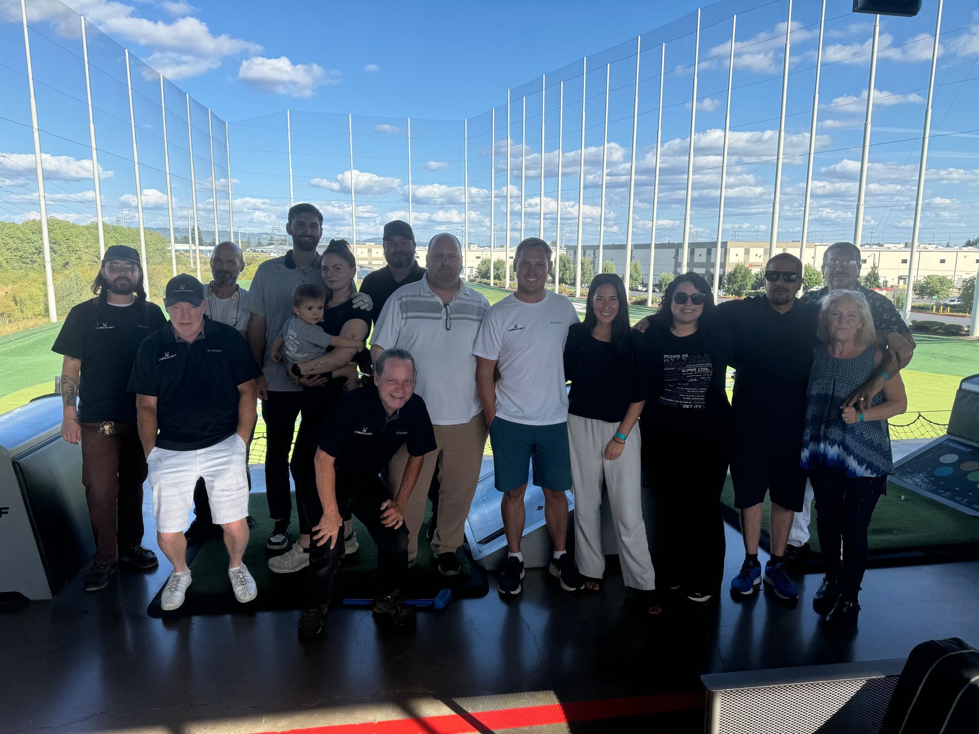 The VCS team at a golf driving range