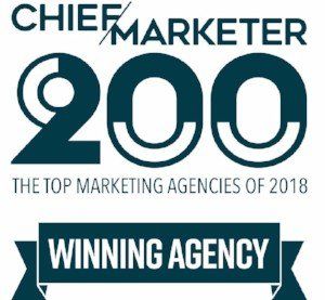 A logo for chief marketer 200 the top marketing agencies of 2018