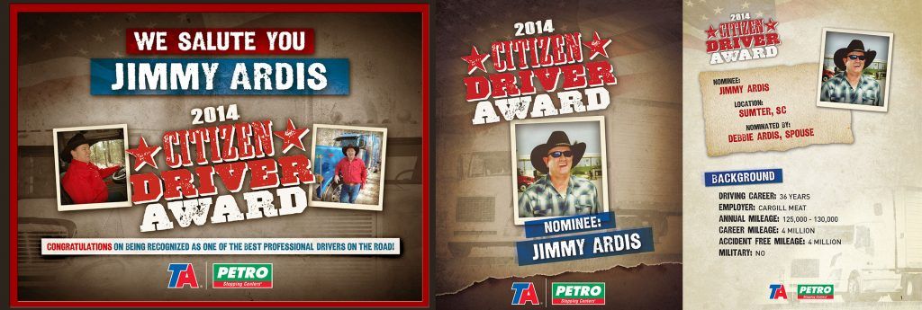 A poster for jimmy ardi 's picture trekker award