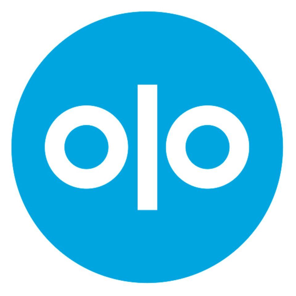 A blue circle with the word olo on it