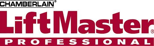 Logo for LiftMaster Professional, red text on white background. Chamberlain is in black above the text.