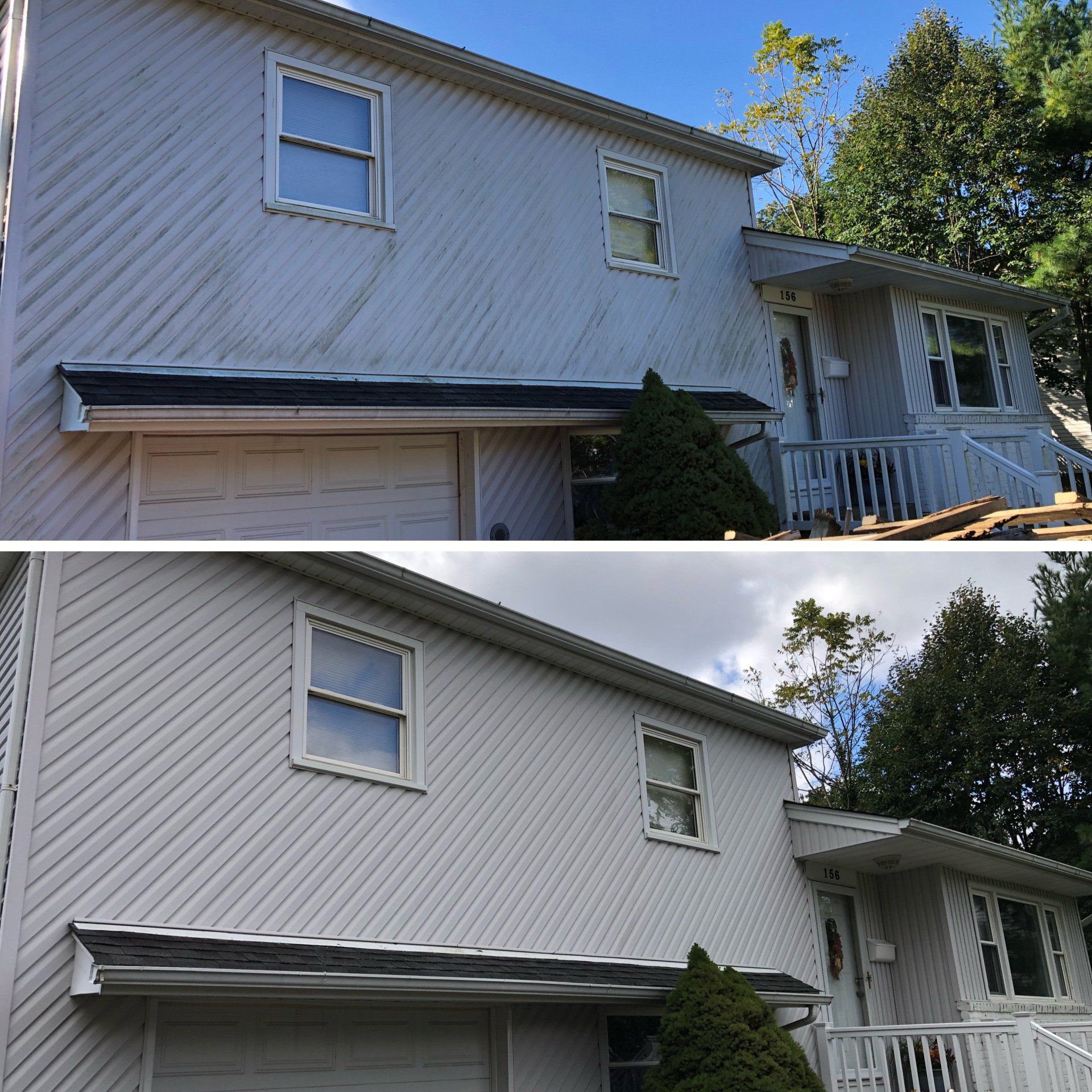 Soft washing vs pressure washing, house washing, power washing house exterior, siding cleaning near me, 
