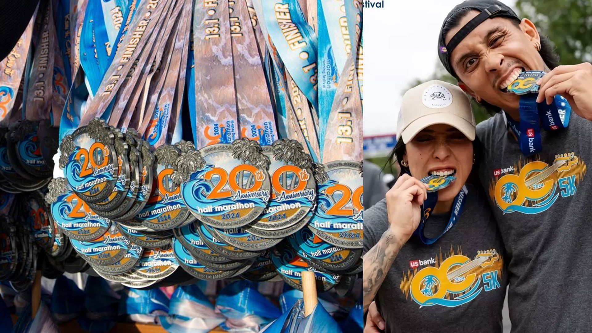 Photos of OC Marathon medals 2022 and 2023