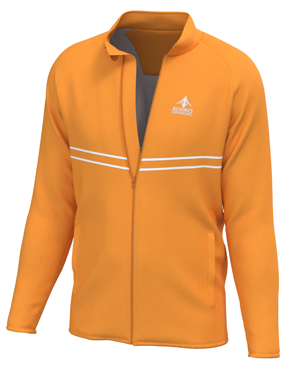 An orange jacket with the word atari on it