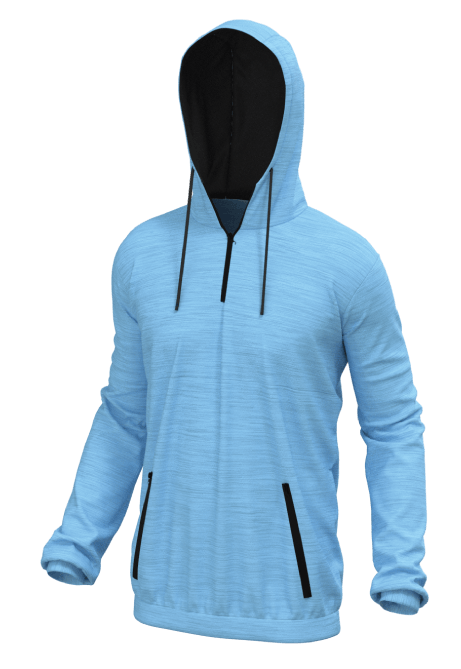 Hoodie - Heather Qtr-Zip w/ Front Zip Pockets